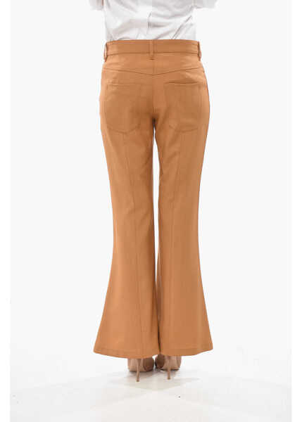 Pantaloni casual Marni Mixed-Mohair Bootcut Trousers With Belt Loops Brown Femei (BM 19754360) 2