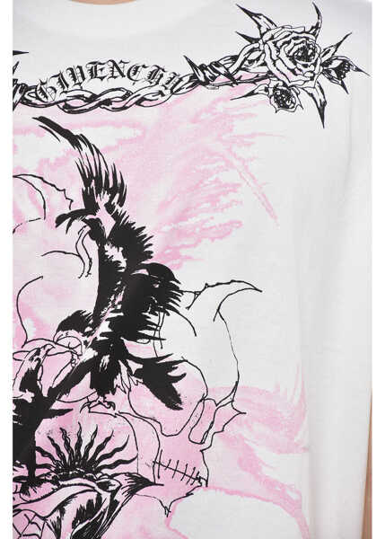 Tricouri Givenchy Cotton Crewneck T-Shirt Tattoo With Print White Barbati (BM 19754369) 3