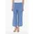 Marni Pure Silk Checked Trousers With Elastic Waist Blue