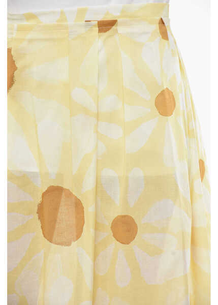 Fuste lungi Marni Cotton Flared Skirt Daisy With Darts Yellow Femei (BM 19754378) 3