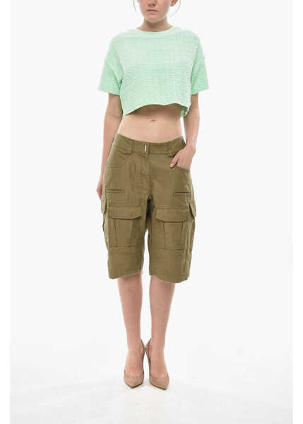 Pantaloni scurti Givenchy Cotton Cargo Shorts With Belt Loops Military Green Femei (BM 19754381) 3
