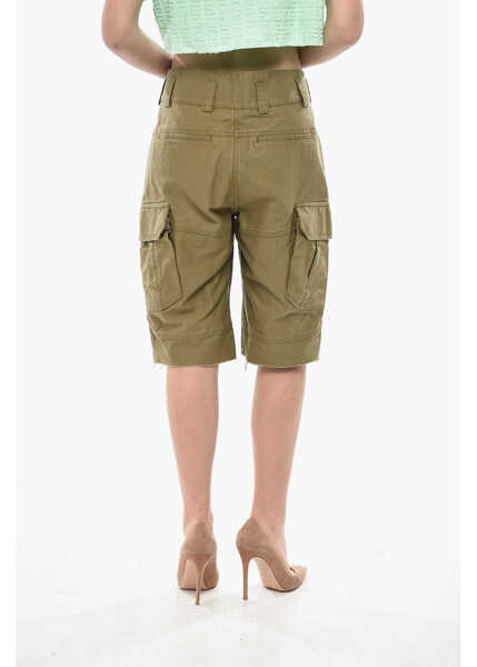 Pantaloni scurti Givenchy Cotton Cargo Shorts With Belt Loops Military Green Femei (BM 19754381) 4