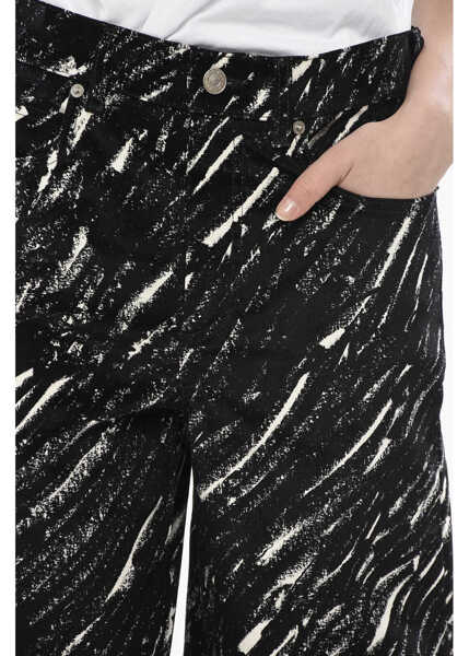 Pantaloni casual Marni Flocked Cotton 5-Pocket Pants Crayon Black & White Femei (BM 19754384) 3