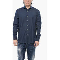 Camasi casual Stretch Cotton Solid Shirt With French Collar Barbati
