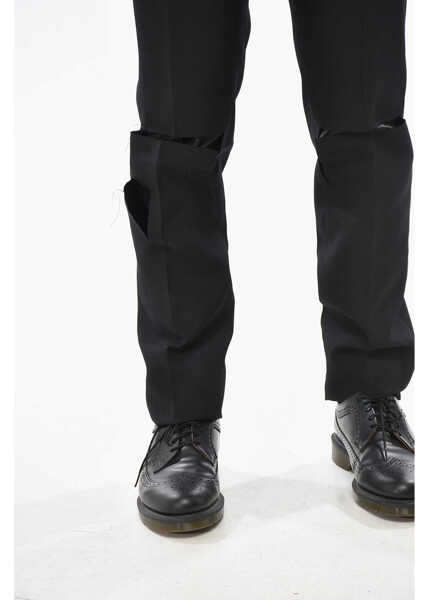 Pantaloni casual Givenchy Wool Trousers With Satin Cut-Out Details Black Barbati (BM 19754393) 3