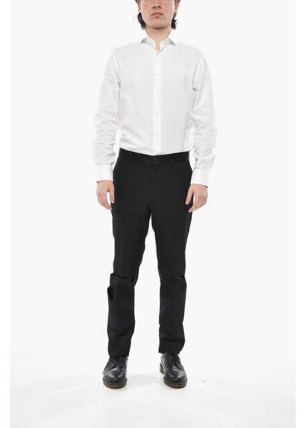 Pantaloni casual Givenchy Wool Trousers With Satin Cut-Out Details Black Barbati (BM 19754393) 4
