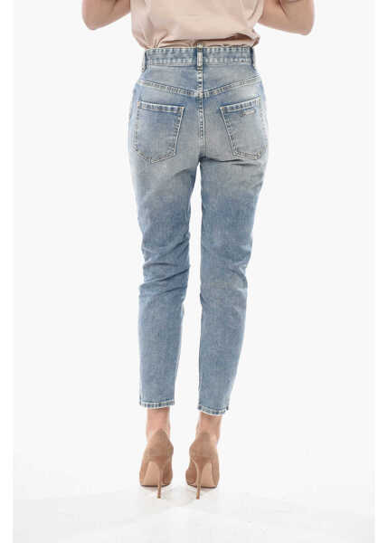 Blugi drepti DSQUARED2 High-Waist Stretch Denim Jeans Cropped Twiggy 15Cm Blue Femei (BM 19754396) 2