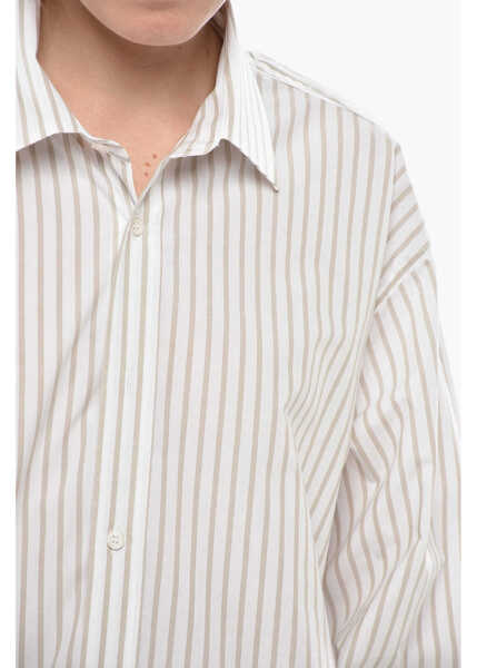 Camasi casual FILIPPA K Casual Cotton Awning-Striped Shirt White Femei (BM 19754399) 3