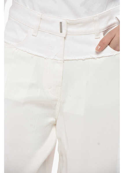 Pantaloni casual Givenchy Viscose Palazzo Trousers With Denim Detail White Femei (BM 19754411) 3