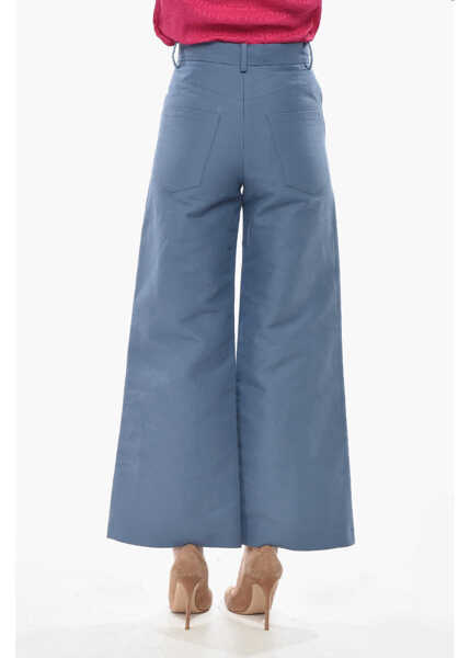 Pantaloni casual Marni Mom Fit 5-Pocket Cotton Trousers Light Blue Femei (BM 19754417) 2