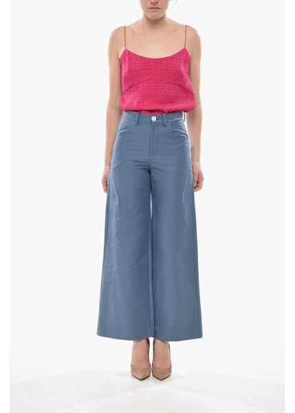 Pantaloni casual Marni Mom Fit 5-Pocket Cotton Trousers Light Blue Femei (BM 19754417) 4