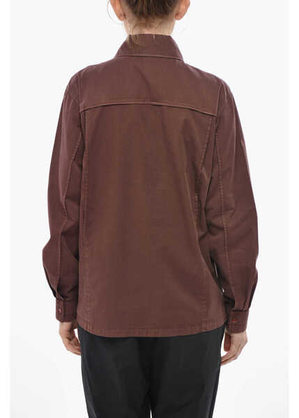 Camasi casual LEMAIRE Poplin Cotton Shirt With Snap Buttons Burgundy Femei (BM 19754420) 2