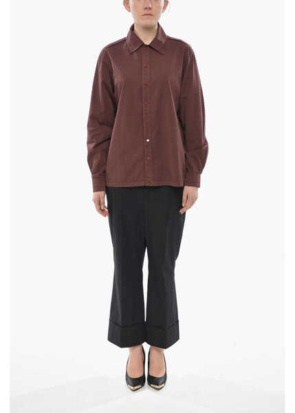 Camasi casual LEMAIRE Poplin Cotton Shirt With Snap Buttons Burgundy Femei (BM 19754420) 4