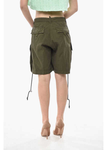 Pantaloni scurti DSQUARED2 Baggy-Fit Cargo Shorts Green Femei (BM 19754423) 4