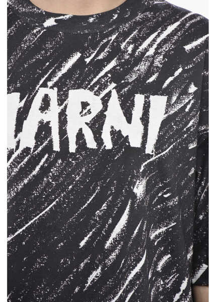 Tricouri Marni Printed Cotton T-Shirt With Printed Logo Black Femei (BM 19754426) 3