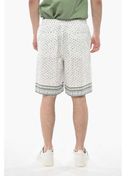 Pantaloni scurti Givenchy Textured Cotton Shorts With Floral Pattern White Barbati (BM 19754429) 2