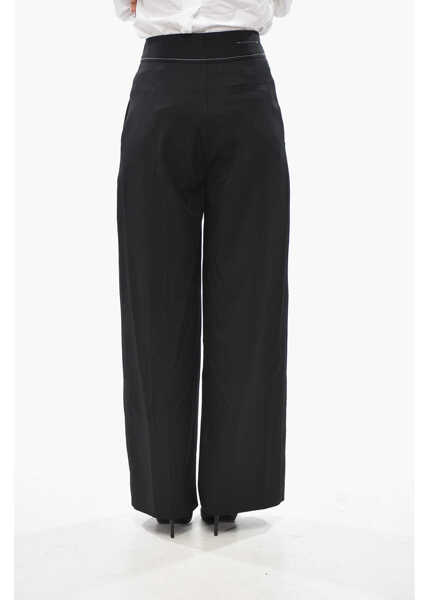 Pantaloni casual Maison Margiela Mm6 Wool-Blend Palazzo Trousers With Exposed Seams Black Femei (BM 19754432) 2