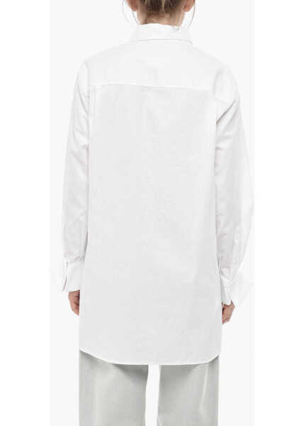Camasi casual Maison Margiela Mm6 Jacquard Poplin Shirt With Hidden Placket White Femei (BM 19754438) 2