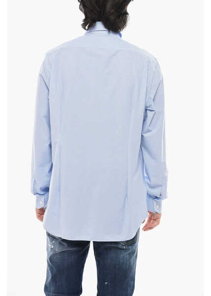 Camasi casual CORNELIANI Stretch Fabric Micro-Check Shirt Blue Barbati (BM 19754444) 2