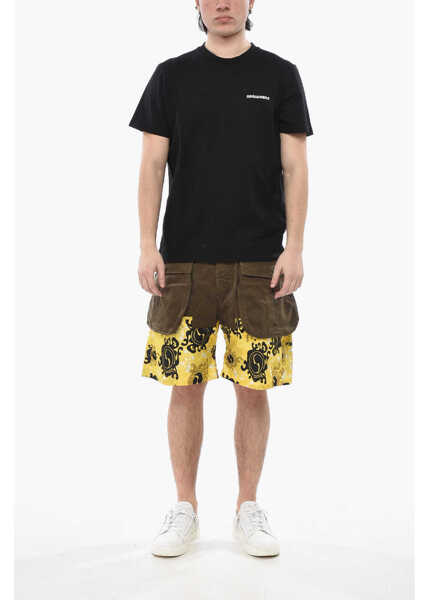 Tricouri DSQUARED2 Solid Crewneck T-Shirt Tennis Fit With Embossed Logo Black Barbati (BM 19754540) 4