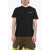 DSQUARED2 Solid Crewneck T-Shirt Tennis Fit With Embossed Logo Black
