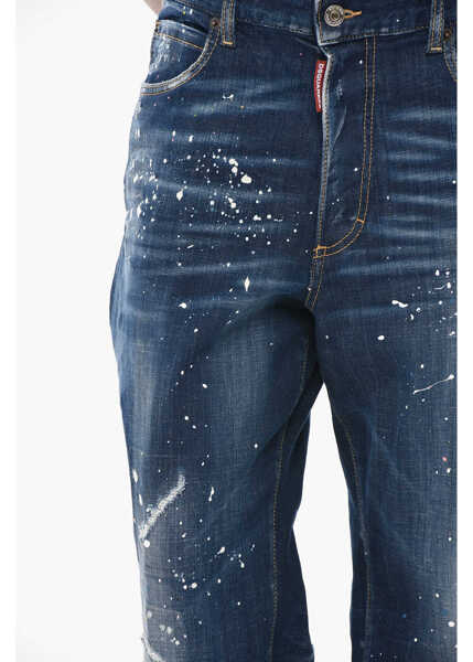 Blugi drepti DSQUARED2 Stretch Patent-Effect Denim Jeans San Diego 24Cm Blue Femei (BM 19754549) 3