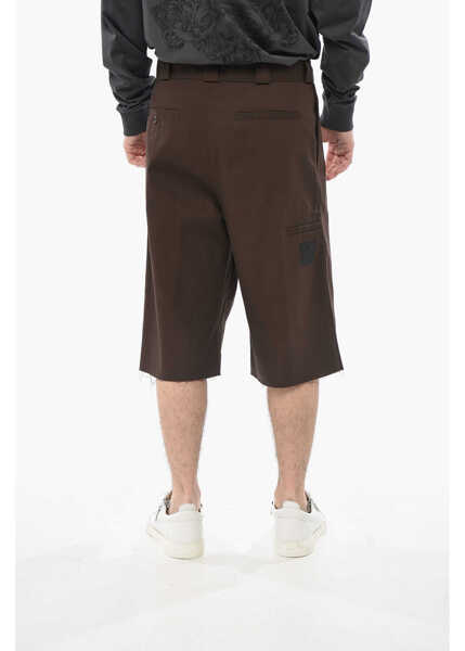 Pantaloni scurti Givenchy Cotton-Blend Shorts With Front Pleats Brown Barbati (BM 19754552) 2
