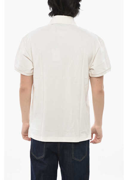 Tricouri Polo Palm Angels Cotton Piqu Polo With Tone-On-Tone Monogram White Barbati (BM 19754555) 2