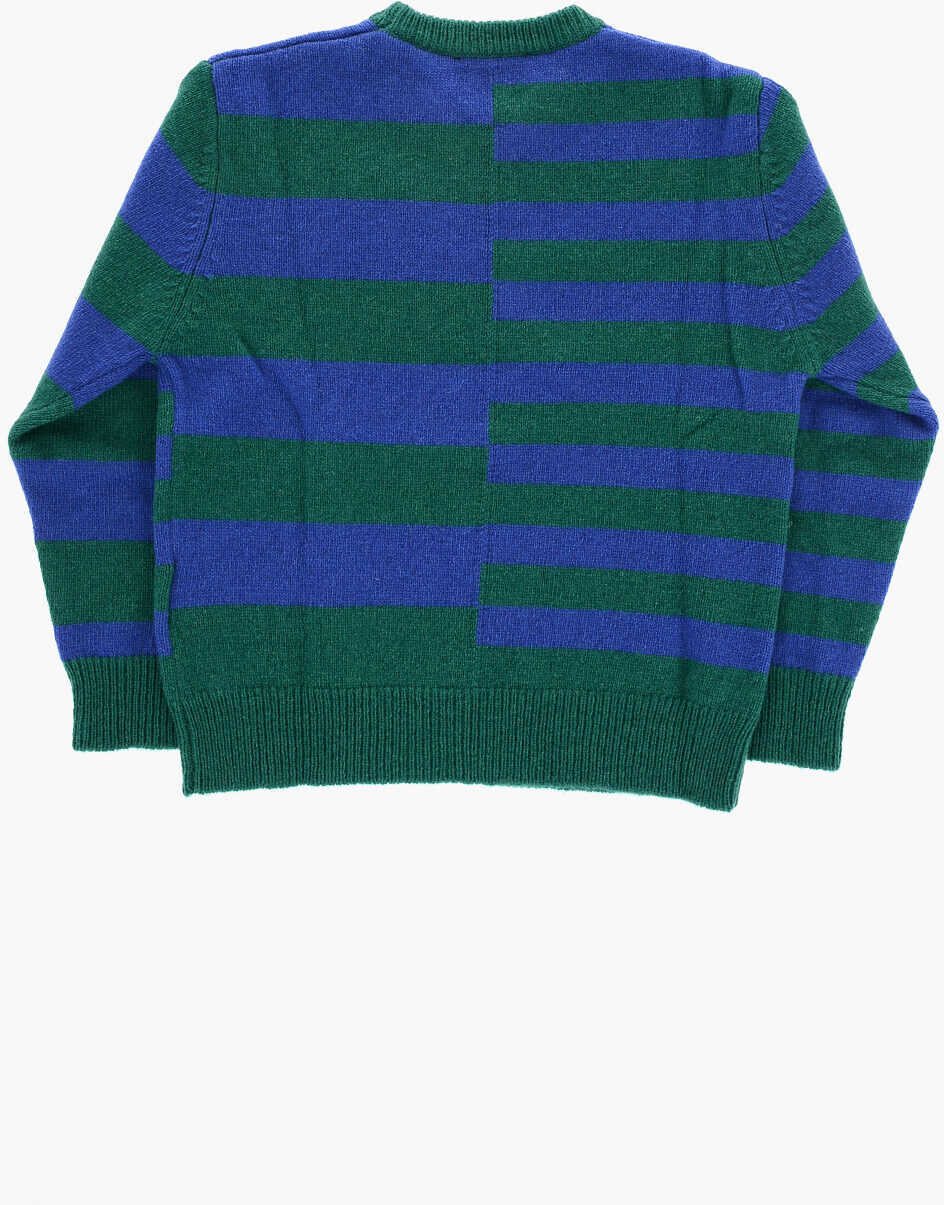 Pulovere Diesel Striped Wool-Blend Crewneck Sweater Kemply Blue Baieti (BM 19754567) 3