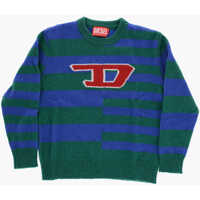 Pulovere casual Striped Wool-Blend Crewneck Sweater Kemply Baieti