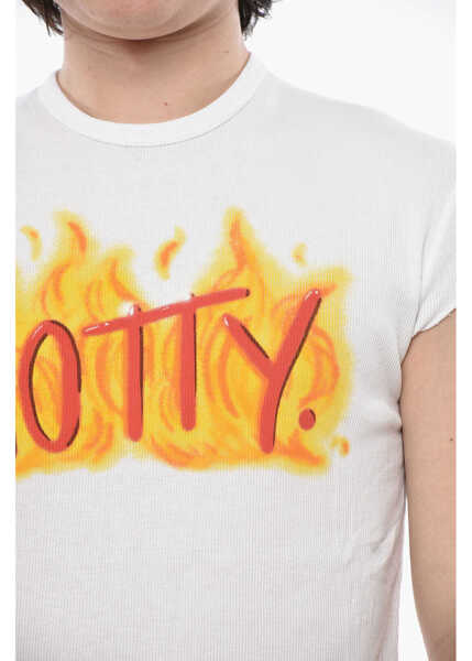 Tricouri DSQUARED2 Crew Neck T-Shirt Choke Fit, Ribbed White Barbati (BM 19754570) 3