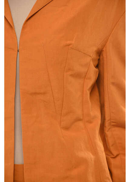 Camasi casual Givenchy Linen-Blend Shirt With Double Slits Orange Femei (BM 19754576) 3