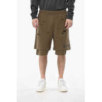 Pantaloni scurti Double-Fabric Shorts With Distressed Design Barbati