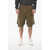 Givenchy Double-Fabric Shorts With Distressed Design Military Green