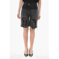 Pantaloni scurti Distressed Denim Shorts With Belt Loops Femei