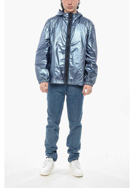 Jachete Givenchy Nylon Lam Windbreaker With Contrasting Front Zip Light Blue Barbati (BM 19754588) 4