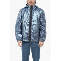 Jachete Nylon Lam&eacute; Windbreaker With Contrasting Front Zip Barbati