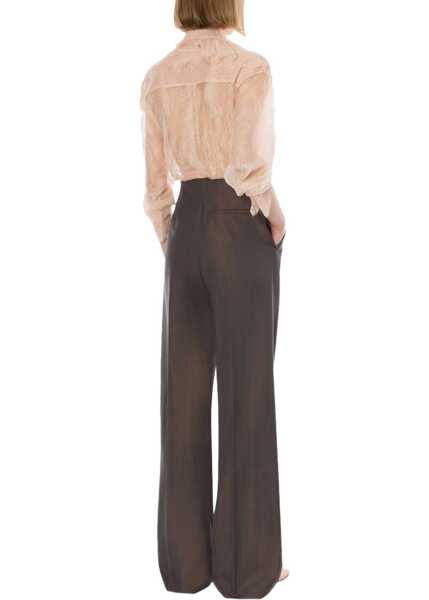 Pantaloni Alberta Ferretti Wool Blend Tailored Pants BROWN Femei (BM 19754678) 3