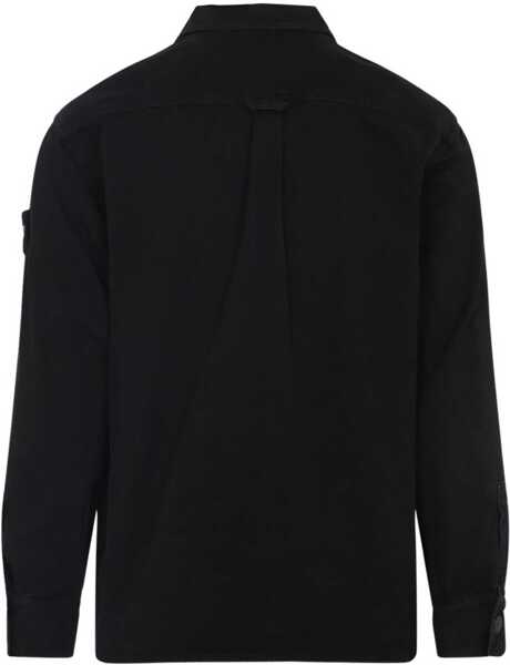 Camasi casual Stone Island Logo Patch Overshirt BLACK Barbati (BM 19756088) 2