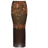 Fuste casual Long Skirt With "Mariniere Grape" Print Femei