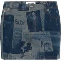 Fuste casual Miniskirt With "Newspaper" Print Femei