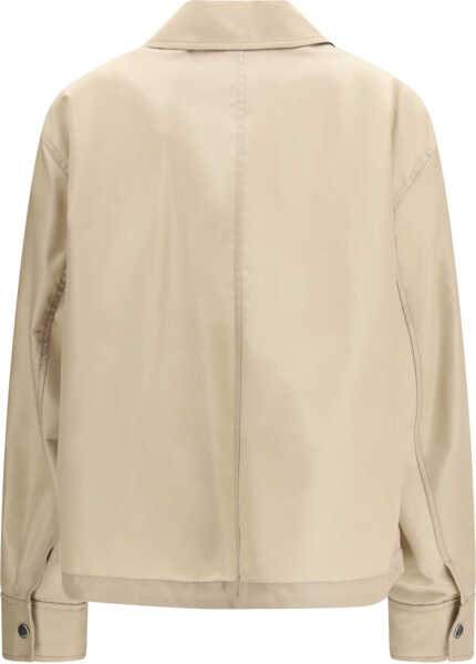 Jachete AMI Paris Buttoned Jacket with Ami de Coeur stud BEIGE TAUPE Femei (BM 19756205) 2