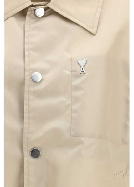 Jachete AMI Paris Buttoned Jacket with Ami de Coeur stud BEIGE TAUPE Femei (BM 19756205) 3