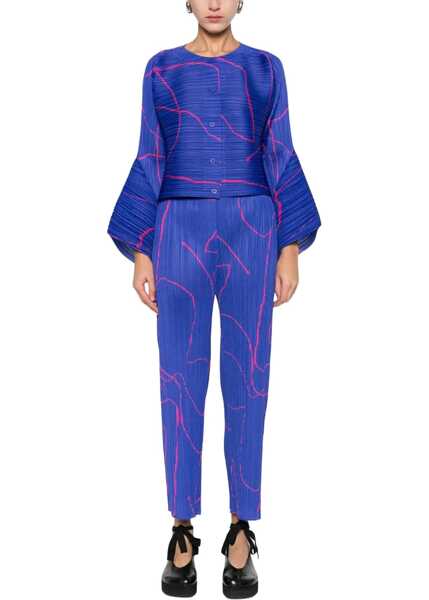 Pantaloni casual PLEATS PLEASE ISSEY MIYAKE Pants With Print BLUE Femei (BM 19756214) 2