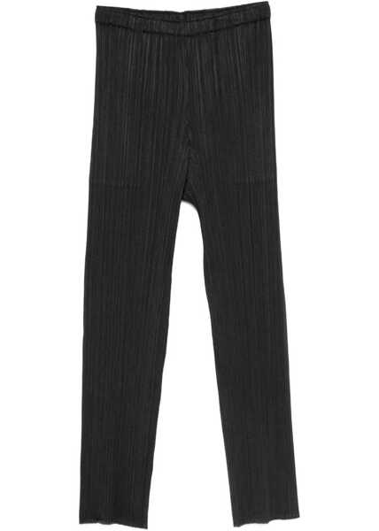 Pantaloni casual PLEATS PLEASE ISSEY MIYAKE Basic Slim Pants BLACK Femei (BM 19756265) 2