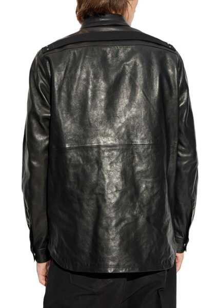 Jachete Rick Owens Leather Overshirt BLACK Barbati (BM 19756277) 3