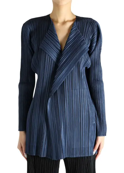 Paltoane PLEATS PLEASE ISSEY MIYAKE Mellow Pleats Coat BLUE Femei (BM 19756286) 3