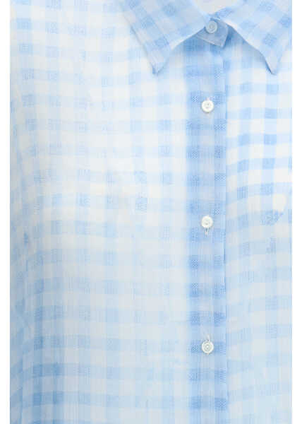 Bluze Ermanno Scervino Silk Blouse with vichy print ST. VICHY GRANDE AZZURRA Femei (BM 19756382) 3