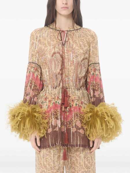 Bluze Valentino Garavani Paisley printed Blouse ALMOND BEIGE/MULTICOLOR Femei (BM 19756439) 3