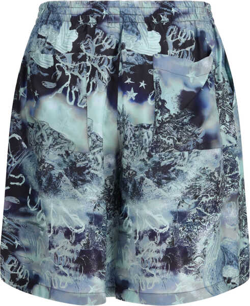 Pantaloni casual Off-White Printed Bowling Shorts MULTICOLOR BLUE Barbati (BM 19756460) 2